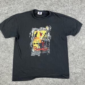 Graphic T-Shirt Mens Medium Black Abstract Vintage Style Short Sleeve Cotton Tee